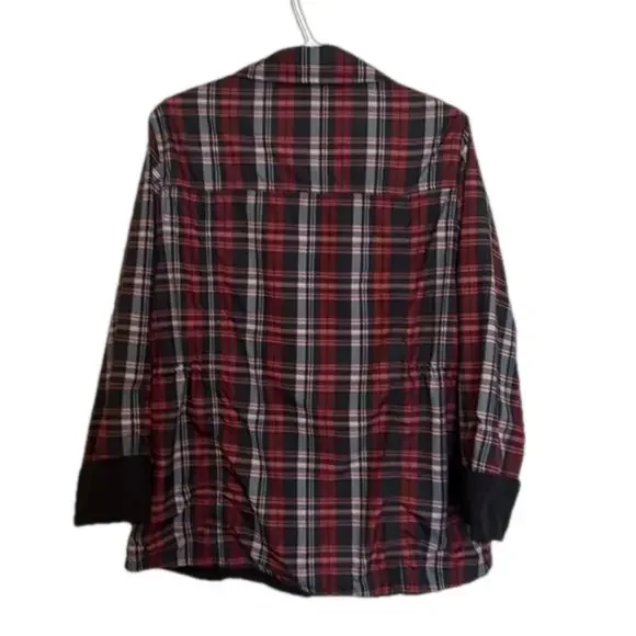 Haggar Petite Reversible Jacket Black / Tartan Women's Sz L Drawstring Waist - Picture 4 of 7